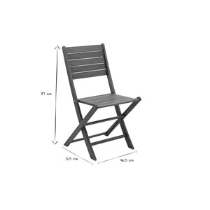 Chaises de jardin pliantes en bois massif (lot de 2) canopee