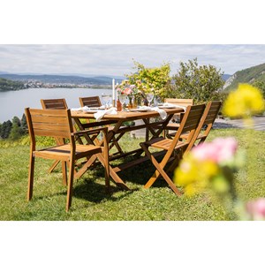 Fauteuils de jardin empilables en bois massif (lot de 2) canopee