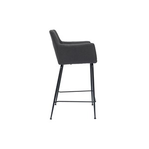 Tabourets de bar en tissu gris anthracite h65 cm (lot de 2) carlie