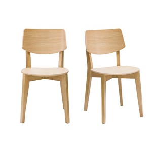Chaises  en bois clair chêne (lot de 2) avea