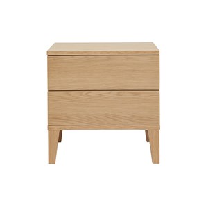 Table de chevet avec rangements 2 tiroirs bois clair chêne freddy