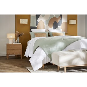 Table de chevet avec rangements 2 tiroirs bois clair chêne freddy