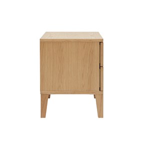 Table de chevet avec rangements 2 tiroirs bois clair chêne freddy