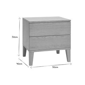 Table de chevet avec rangements 2 tiroirs bois clair chêne freddy