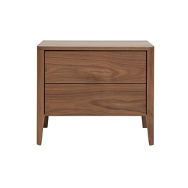 Table de chevet avec rangements 2 tiroirs bois foncé noyer benja
