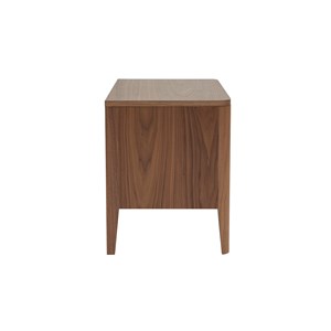 Table de chevet avec rangements 2 tiroirs bois foncé noyer benja