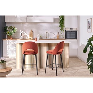 Tabouret de bar en velours noir et métal h69 cm bellerose