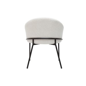 Chaise en tissu velours chenille blanc cassé et métal noir jenna