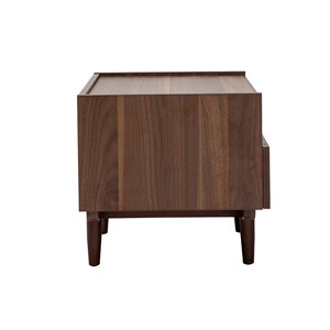 Table de chevet avec rangements finition bois foncé noyer sanaa