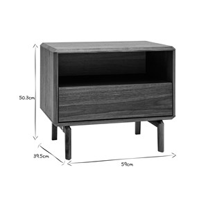 Table de chevet bois foncé noyer suva