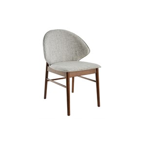 Chaises  en tissu gris clair et bois foncé (lot de 2) spike