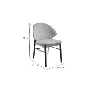 Chaises  en tissu gris clair et bois foncé (lot de 2) spike