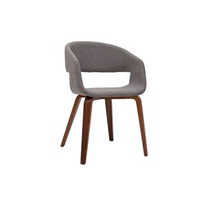 Chaises en tissu gris et pieds en bois foncé noyer (lot de 2) slam
