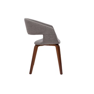 Chaises en tissu gris et pieds en bois foncé noyer (lot de 2) slam