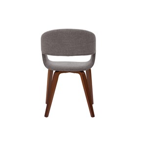 Chaises en tissu gris et pieds en bois foncé noyer (lot de 2) slam