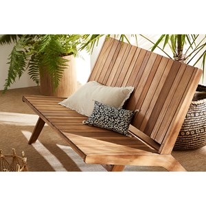 Banc de jardin en bois massif 2 places l116 cm tidak