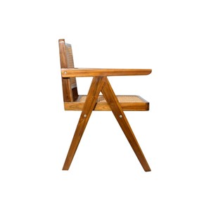 Chaise  en bois teck massif et cannage rotin jannie