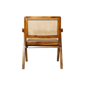 Chaise  en bois teck massif et cannage rotin jannie