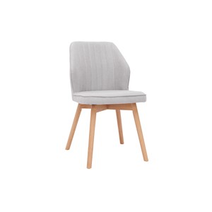 Chaises en tissu effet velours gris et bois clair (lot de 2) fanette