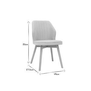 Chaises en tissu effet velours gris et bois clair (lot de 2) fanette