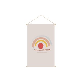 Kakemono enfant tableau en toile suspendue arc-en-ciel  l40 x h60 cm happy