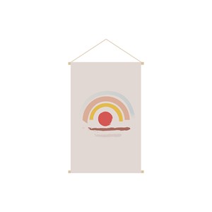 Kakemono enfant tableau en toile suspendue arc-en-ciel  l40 x h60 cm happy