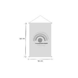 Kakemono enfant tableau en toile suspendue arc-en-ciel  l40 x h60 cm happy