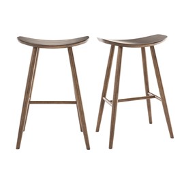 Tabourets de bar noyer h72 cm (lot de 2) demory
