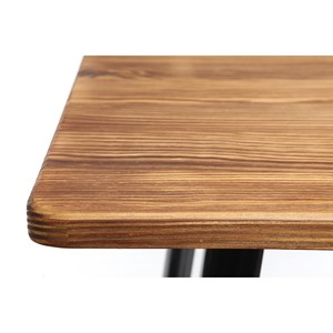 Tabourets de bar industriels en métal noir et bois h75 cm (lot de 2) nick