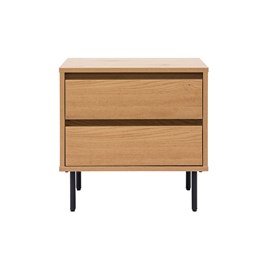 Table de chevet avec rangements 2 tiroirs finition bois clair chêne aragon