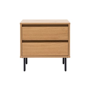 Table de chevet avec rangements 2 tiroirs finition bois clair chêne aragon