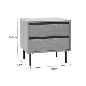 Table de chevet avec rangements 2 tiroirs finition bois clair chêne aragon