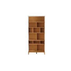 Bibliothèque en bois clair chêne et blanc l90 cm abel