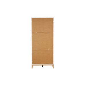 Bibliothèque en bois clair chêne et blanc l90 cm abel