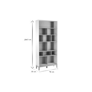 Bibliothèque en bois clair chêne et blanc l90 cm abel