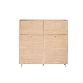 Meuble à chaussures finition bois clair chêne l126 cm silvestre