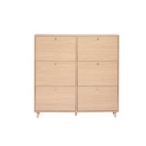 Meuble à chaussures finition bois clair chêne l126 cm silvestre