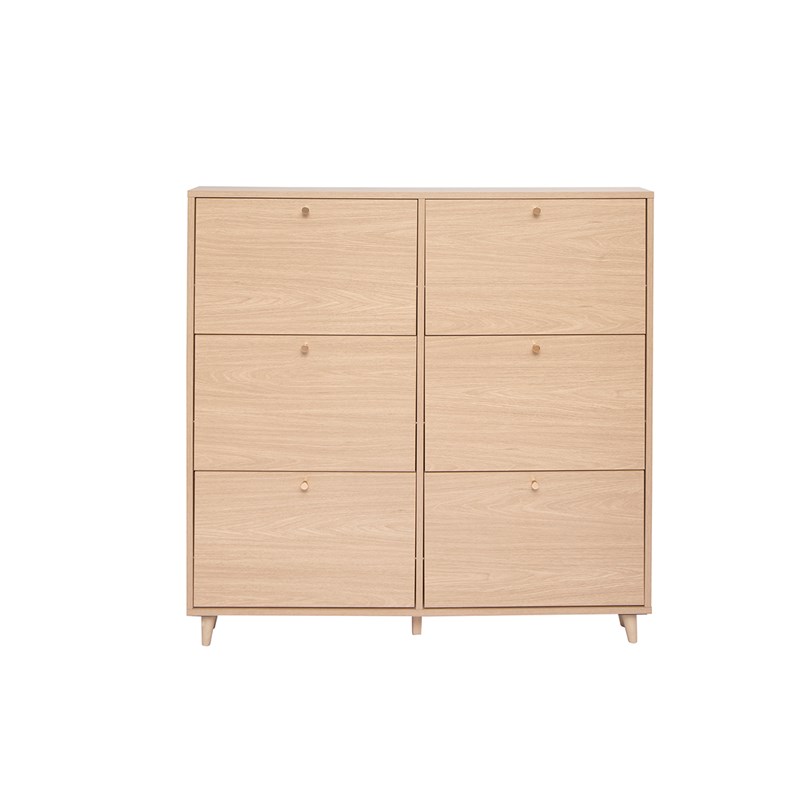 Meuble à chaussures finition bois clair chêne l126 cm silvestre