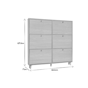 Meuble à chaussures finition bois clair chêne l126 cm silvestre