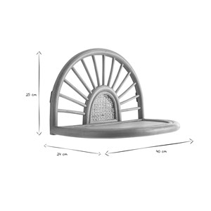 Étagères murales en rotin naturel et cannage l40 cm (lot de 2) bow