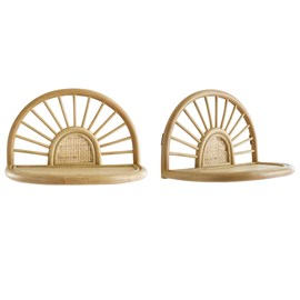 Étagères murales en rotin naturel et cannage l40 cm (lot de 2) bow