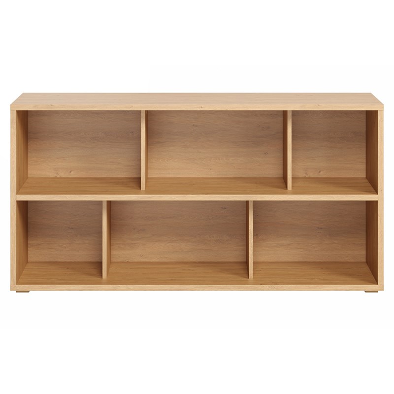 Bibliothèque basse finition bois clair chêne l140 cm epure