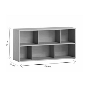 Bibliothèque basse finition bois clair chêne l140 cm epure