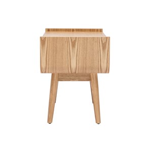 Table de chevet avec tiroir en bois clair frêne et cannage rotin athène