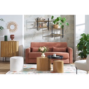 Étagère murale en bois manguier massif et métal noir l70 cm akina