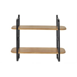 Étagère murale en bois manguier massif et métal noir l70 cm akina