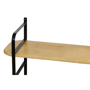 Étagère murale en bois manguier massif et métal noir l122 cm akina