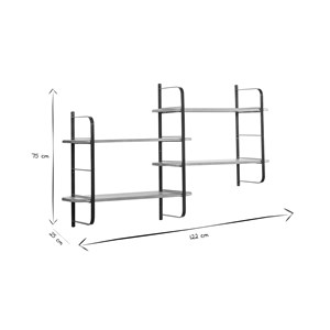 Étagère murale en bois manguier massif et métal noir l122 cm akina