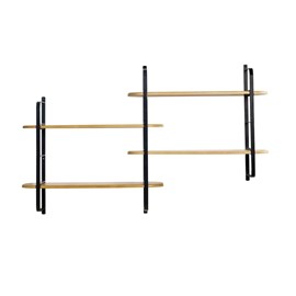 Étagère murale en bois manguier massif et métal noir l122 cm akina