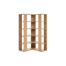 Bibliothèque étagère d'angle finition bois clair chêne l95 cm musso